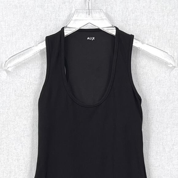 ALIX NYC Scoop Neck Tank Bodysuit XS Black Sleeveless Stretch Layering Capsule - Picture 3 of 16